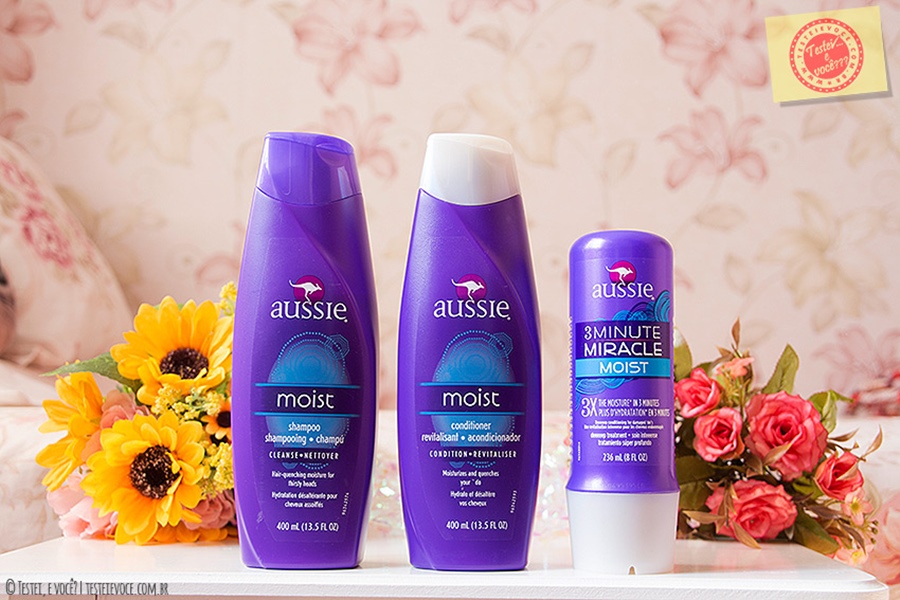 Shampoo, Condicionador e 3 Minute Miracle Moist - Aussie Shampoo, Condicionador e 3 Minute Miracle Moist - Aussie